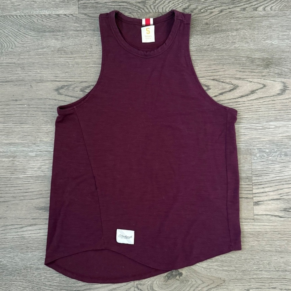Tracksmith Harrier Tank Women's Small Merino Wool Tencel Running Top Burgundy